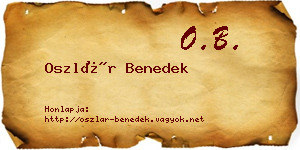 Oszlár Benedek névjegykártya