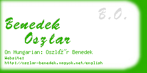 benedek oszlar business card